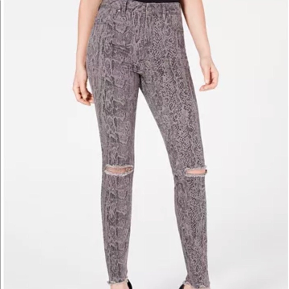 NEW High-rise Snake Print Rewash Jeans